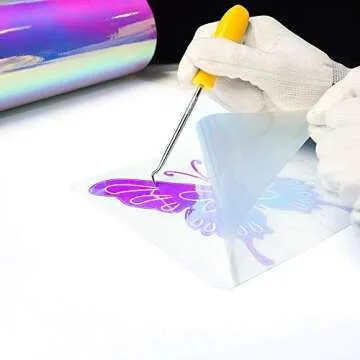 TECKWRAP Holographic Chrome Craft Vinyl 12" x 60", Opal White - Permanent Adhesive Vinyl, Indoor & Outdoor Vinyl, Waterproof, Scrapbooking, Easy Cut & Weed for DIY Crafts, Party Decor, Car Decals