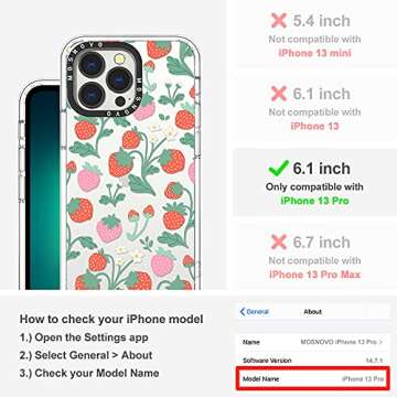 MOSNOVO Case for iPhone 13 Pro, [Buffertech 6.6ft Military-Grade Drop Protection] [Anti Peel Off Tec...