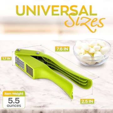 2 in 1 Garlic Press Stainless Steel Garlic Mincer Chopper - Professional Kitchen Gadget