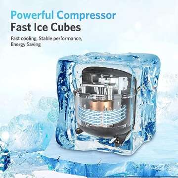FREE VILLAGE Ice Maker - Fast, Quiet & Self-Cleaning