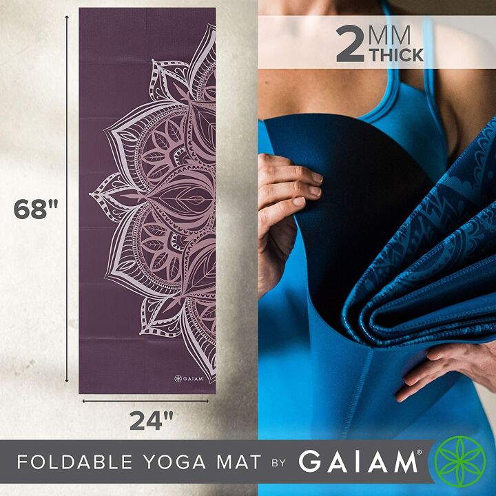 Gaiam Foldable Yoga Mat for Travel & Workouts