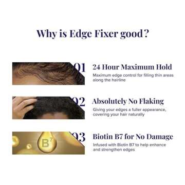 Red by Kiss Edge Fixer 24 Hour Maximum Hold Edge Wax No Flaking Biotin B7 Infused Hair Gel 3.38 fl.oz (Unscented)