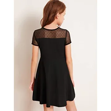 Stylish SOLY HUX Girl's Contrast Mesh Dress for Children