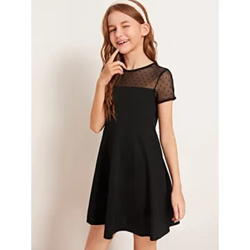 Stylish SOLY HUX Girl's Contrast Mesh Dress for Children