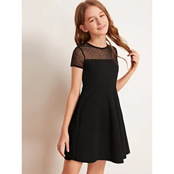 Stylish SOLY HUX Girl's Contrast Mesh Dress for Children