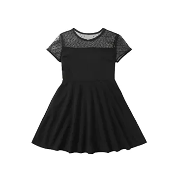 Stylish SOLY HUX Girl's Contrast Mesh Dress for Children