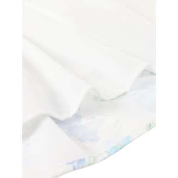 Flofallzique Floral Girls Dress Summer Casual Ruffle Sleeves Tiered Kids Vintage Sundress(4,Sea Blue)