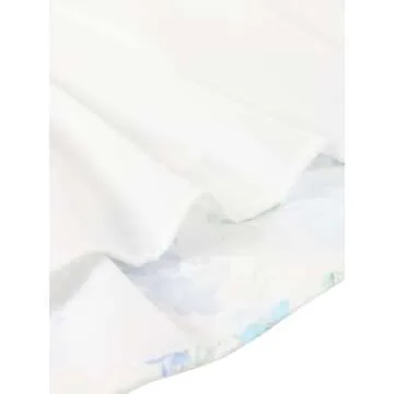 Flofallzique Floral Girls Dress Summer Casual Ruffle Sleeves Tiered Kids Vintage Sundress(4,Sea Blue)