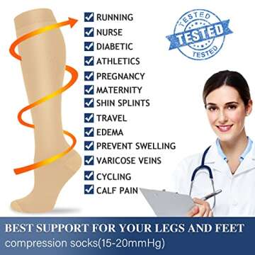 Compression Socks for Optimal Circulation - 3 Pairs for All