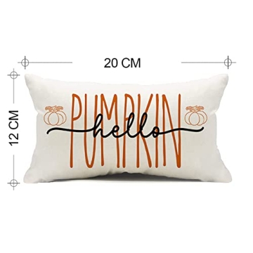 Kithomer Hello Pumpkin Throw Pillow Cover for Fall
