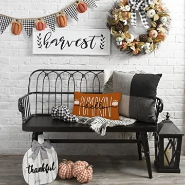 Kithomer Hello Pumpkin Throw Pillow Cover for Fall
