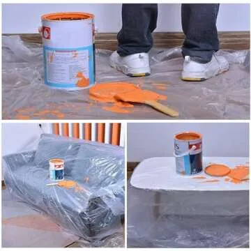 OIYEEFO Clear Plastic Drop Cloths - 9x12ft 5 Pcs