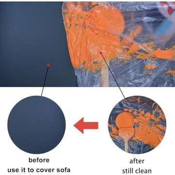 OIYEEFO Clear Plastic Drop Cloths - 9x12ft 5 Pcs