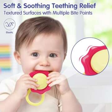 Baby Toys 0-6 Months, 9 PCS Baby Rattle Teething, Infant Baby Toys 6-12 Months, Teethers for Newborn Infant, Boys and Girls Shower Gifts, Early Educational Easter Basket Stuffers