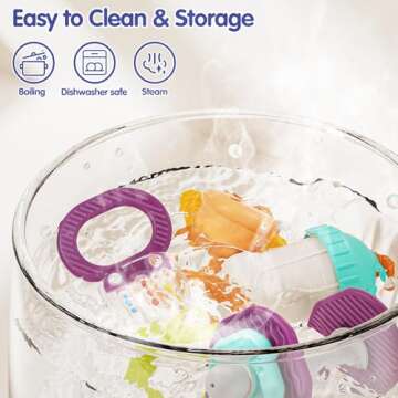 Baby Toys 0-6 Months, 9 PCS Baby Rattle Teething, Infant Baby Toys 6-12 Months, Teethers for Newborn Infant, Boys and Girls Shower Gifts, Early Educational Easter Basket Stuffers