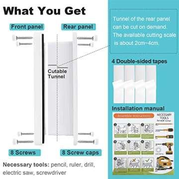 Cat Door, Safety Pet Door with 4 Way Lock, Weatherproof & Easy Installation Cat Flap Door for Interior Exterior Door, Window, Wall(Medium, 5.9in x 6.1in Flap)