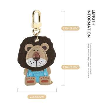 Cute Kawaii Lion Bag Charm Keychain for All Ages