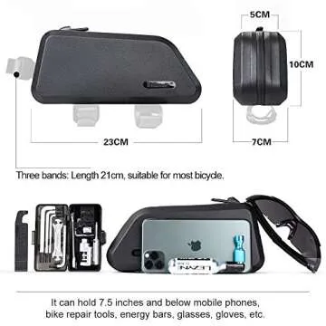 Rhinowalk 1.5L Waterproof Bike Top Tube Bag for Cyclists