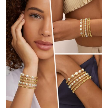 Trendy Gold Beaded Bracelet Set for Women - ADOYI Jewelry