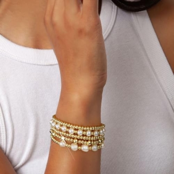 Trendy Gold Beaded Bracelet Set for Women - ADOYI Jewelry