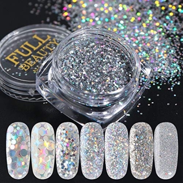 KISSBUTY Holographic Nail Art Kits - 8 Glitter Boxes