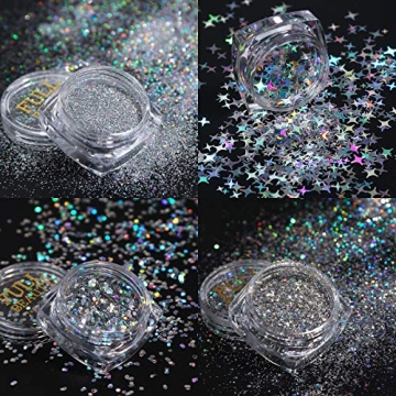KISSBUTY Holographic Nail Art Kits - 8 Glitter Boxes