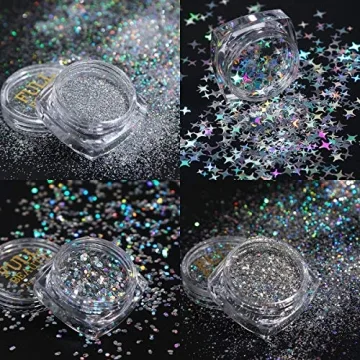 KISSBUTY Holographic Nail Art Kits - 8 Glitter Boxes