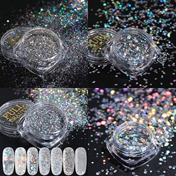 KISSBUTY Holographic Nail Art Kits - 8 Glitter Boxes