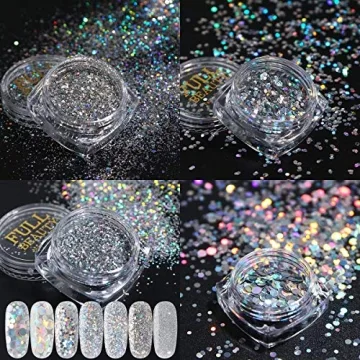 KISSBUTY Holographic Nail Art Kits - 8 Glitter Boxes