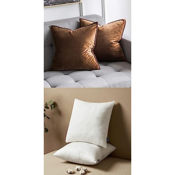 MIULEE Decorative Velvet Pillow Covers Chocolate Set of 2 18x18