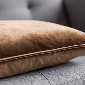 MIULEE Decorative Velvet Pillow Covers Chocolate Set of 2 18x18