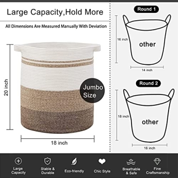 OIAHOMY 80L Decorative Laundry Hamper for Home