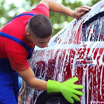 Ferraycle 2 Packs Car Wash Mitt 5 Finger Microfiber Wash Mitts Auto Car Dusting Gloves Double Sided ...