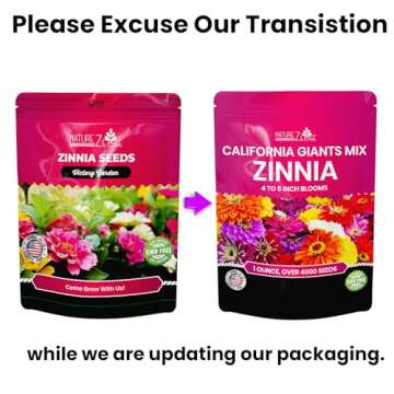 NatureZ Edge Zinnia Seeds for Planting Outdoors – California Giants Flower Seeds, Bulk Semillas de...