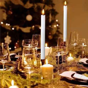 Wondise Flameless Taper Candles for Weddings & Holidays