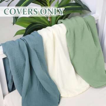 Hooyax Muslin Baby Lounger Cover, 100% Cotton Durable Newborn Lounger Cover, Soft and Breathable Inf...
