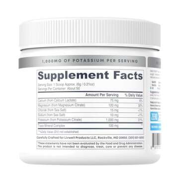 Hi-Lyte Keto K1000 Electrolyte Powder | Unflavored | Hydration Supplement Drink Mix | Boost Energy & Beat Leg Cramps | No Sugar, Stevia, Maltodextrin | 50 Servings