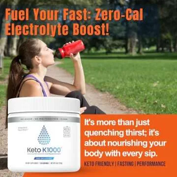 Hi-Lyte Keto K1000 Electrolyte Powder | Unflavored | Hydration Supplement Drink Mix | Boost Energy & Beat Leg Cramps | No Sugar, Stevia, Maltodextrin | 50 Servings
