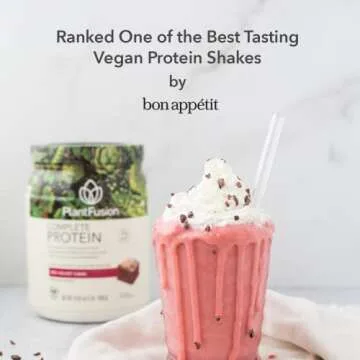 PlantFusion Complete Vegan Protein Powder - Plant Based Protein Powder With BCAAs, Digestive Enzymes and Pea Protein - Keto, Gluten Free, Soy Free, Non-Dairy, No Sugar, Non-GMO - Red Velvet 2 lb