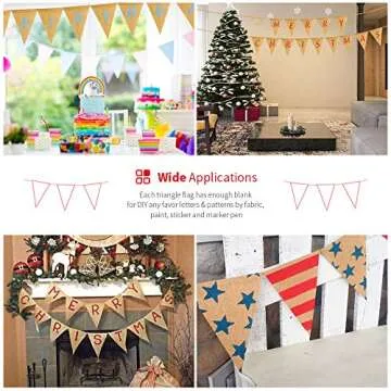 48 Pcs Burlap Banner for Weddings & Holidays