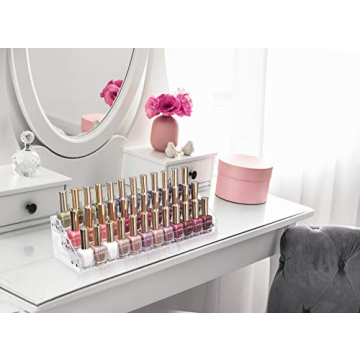HBlife 3 Tier Clear Nail Polish Organizer for 64 Bottles