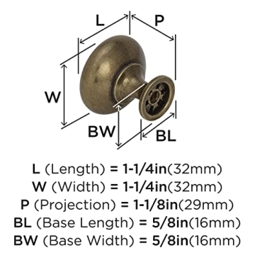 Amerock Burnished Brass Cabinet Knob | Durable & Stylish