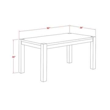 East West Furniture CN6-0N-T Celina Modern Kitchen Table - Rectangle Rustic Wood Dining Table , 36x60 Inch, Walnut