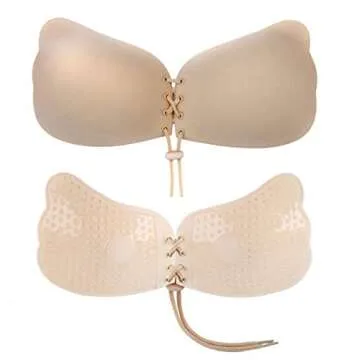 Muryobao Strapless Self Adhesive Push Up Bra for Women