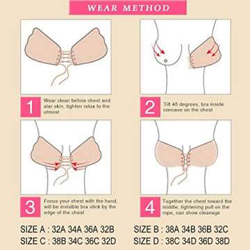 Muryobao Strapless Self Adhesive Push Up Bra for Women