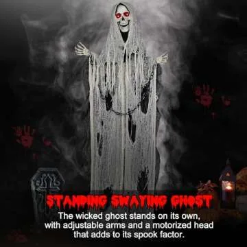 Sound and Motion Activated Halloween Reaper with LED Eyes
