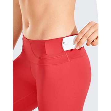 CRZ YOGA Women Naked Feeling Yoga Pants 25 Inches - 7/8 High Waisted Workout Leggings Crimson X-Small