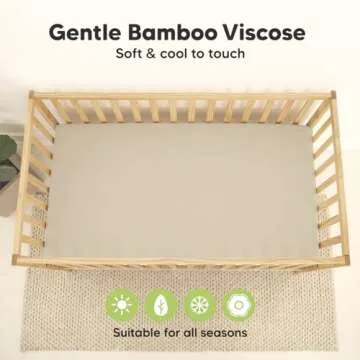 2-Pack Waterproof Crib Sheets for Boys, Girls - Viscose Derived from Bamboo Crib Sheets Neutral, Crib Mattress Protector Sheet, Soft Toddler Bed Sheets, Fitted Baby Crib Sheets Girl, Boy (Ecru)