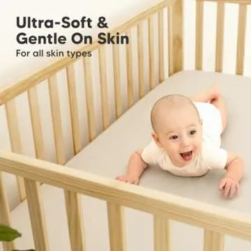 2-Pack Waterproof Crib Sheets for Boys, Girls - Viscose Derived from Bamboo Crib Sheets Neutral, Crib Mattress Protector Sheet, Soft Toddler Bed Sheets, Fitted Baby Crib Sheets Girl, Boy (Ecru)