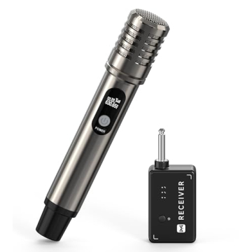 ECHOMUSSY Wireless Microphone, Metal Dynamic Mic System with One-to-One Chip Connection and Recharge...